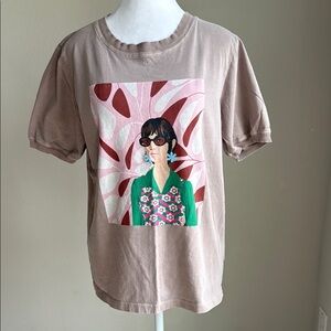 Bijou Karman women’s short sleeve tan tee shirt